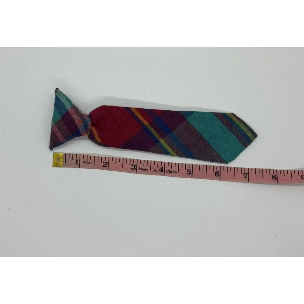 Vintage‎ Classic Boys Clip On Neck Tie 100% Cotton ~ USA ~ Preppy